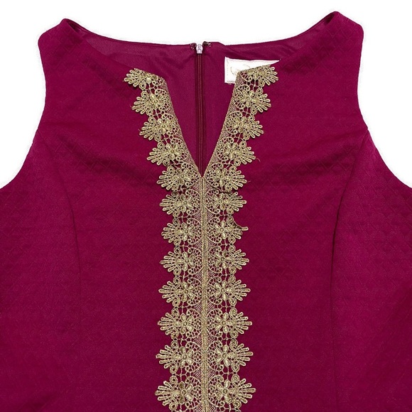 PAPPAGALLO V-NECK HOT PINK SLEEVELESS SHEATH DRESS SIZE 12 - Picture 4 of 11